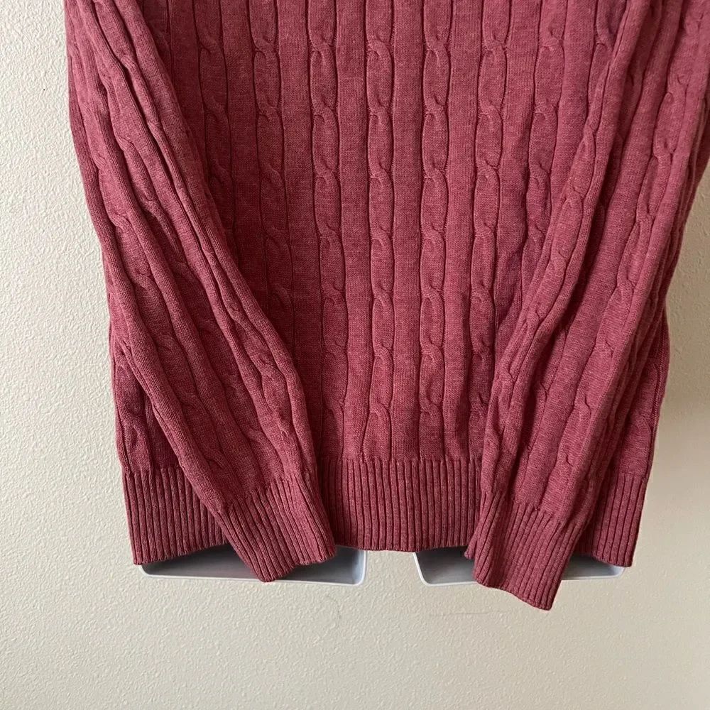 Club Room Men's Pima Cable Quarter-Zip Red Size Extra Large — image 8 of 8